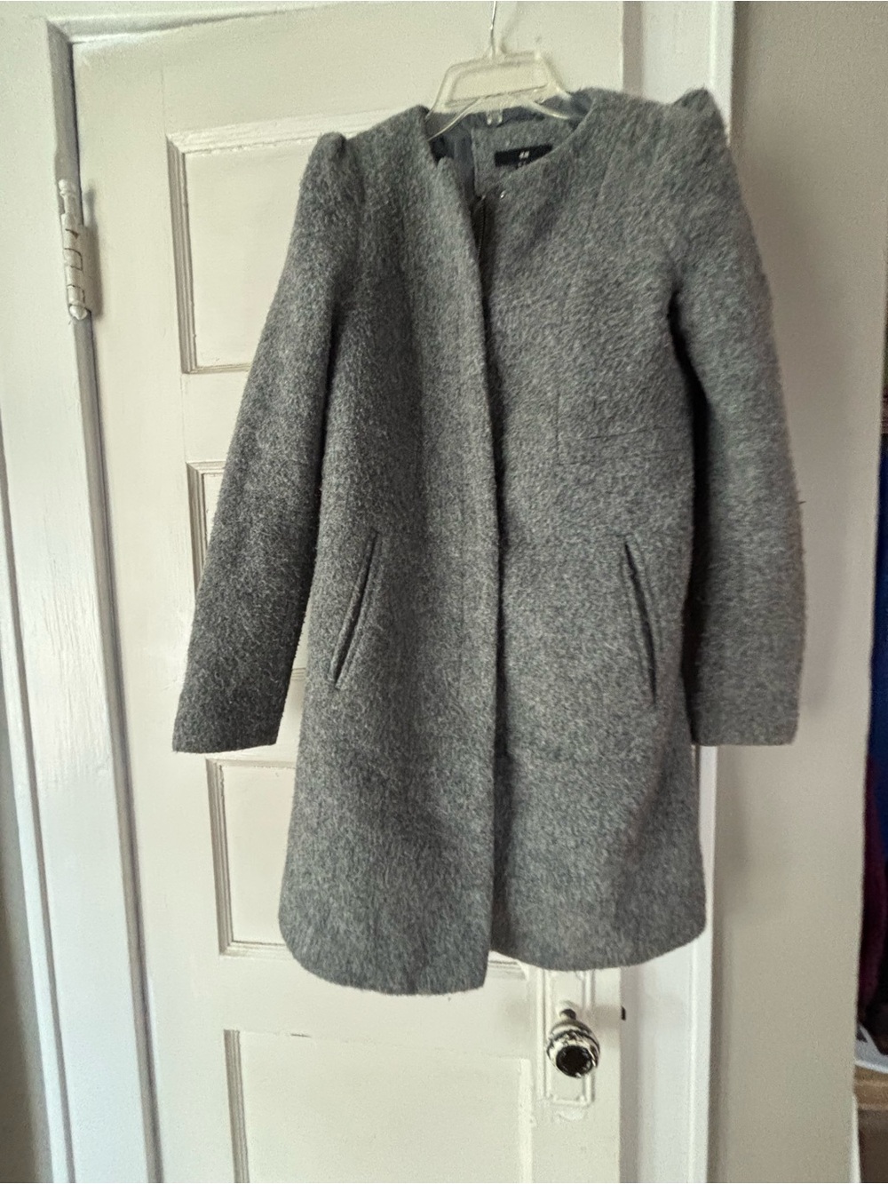 Women's H&M Wool Blend Collarless Coat